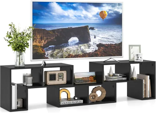 POWERSTONE Soporte para consola de TV, centro de entretenimiento combinado de 3 piezas para TV de 50, 55, 60, 65 pulgadas, moderna estantería para