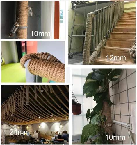 Miniatura 7 de Cuerda de cáñamo de yute de 0.315 in, cuerda de yute natural, cuerda de cáñamo, cuerda náutica, cuerda de arpillera, cuerda de yute natural
