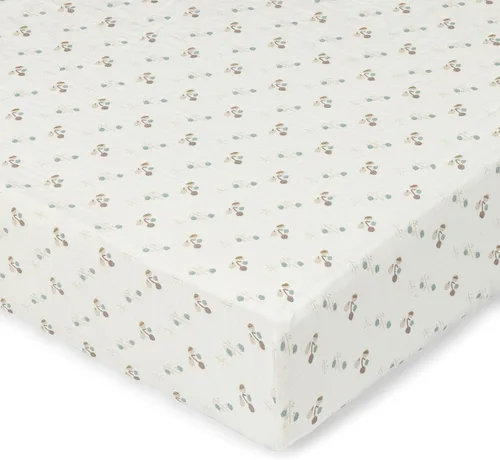 Miniatura 22 de Crane Baby Sábana bajera, sábana bajera ajustable de algodón suave para cunas y guarderías, cobre beige, 28 pulgadas de ancho x 52 pulgadas de alto