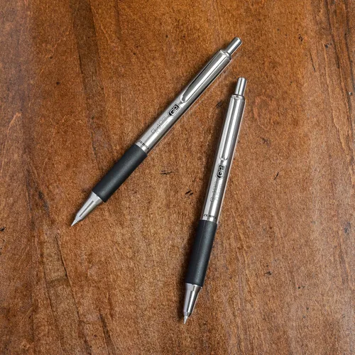 Miniatura 2 de Zebra Pen STEEL G-402 - Bolígrafo de gel retráctil, punta fina de 0.020 in, tinta negra suave, tinta de secado rápido para evitar manchas ni