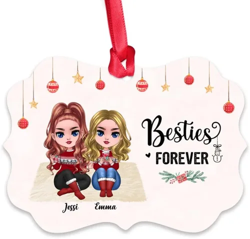 Miniatura 14 de Gossby Adorno de Navidad personalizado para mujeres, regalo de amistad de Navidad personalizado para mujeres con nombre, regalo de Navidad