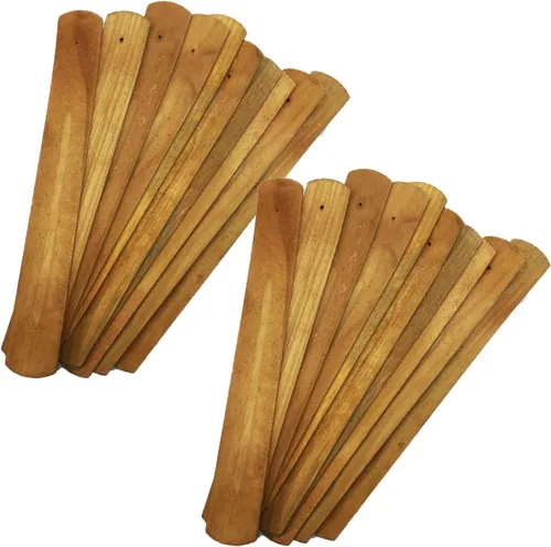 Miniatura 13 de TrendBox 5pcs hecho a mano madera llana incienso palo titular quemador ceniza colector diseño natural budista