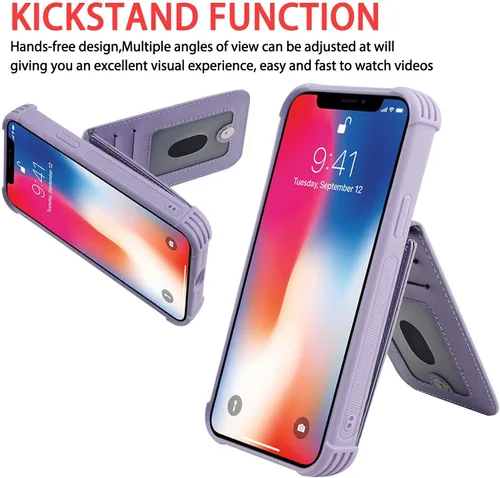 Miniatura 4 de VANAVAGY Funda compatible con iPhone Xs/X para mujeres y hombres, de piel sintética, cierre magnético, con bloqueo RFID, tarjetero y bolsillo