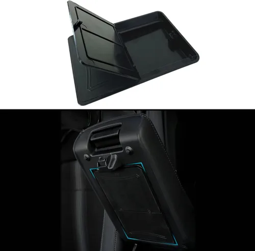 Miniatura 8 de Caja de almacenamiento de consola central para 10ª Honda Civic 2021 2020 2019 2018 2017 2016 bandeja organizadora con doble interfaz USB lámpara LED