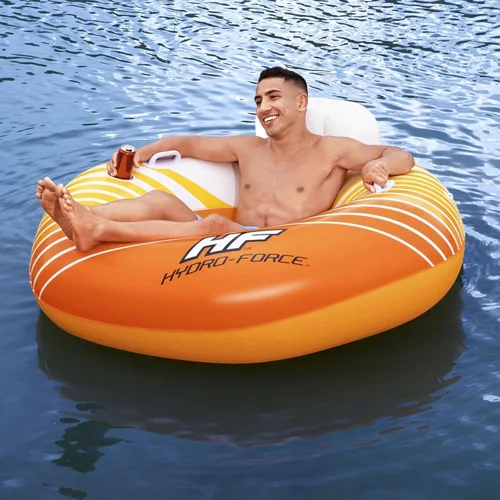 Miniatura 9 de Bestway 43399E Hydro-Force Sunkissed - Flotador inflable de PVC con cierre de PVC y soporte para tazas, naranja y amarillo