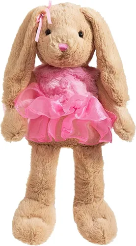 HollyHOME Conejo de ballet de peluche de conejo en vestido de gasa lindo conejo de Pascua muñeca para niños 21 pulgadas rosa