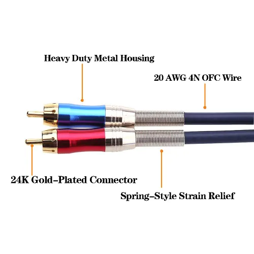 Miniatura 4 de Tisino - Cable Y XLR a RCA - 1.6 pies/50cm, cable de audio estéreo desequilibrado de conexión XLR hembra a RCA dual adaptador divisor duplicador