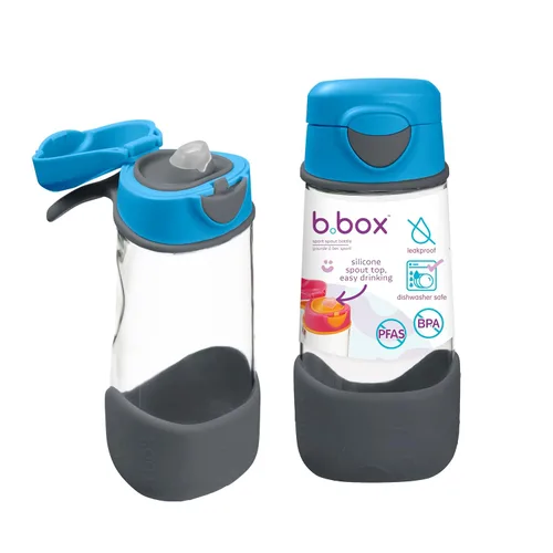 Miniatura 25 de b.box Botella de agua deportiva de 15 onzas para niños, para la escuela, deportes, guardería, diseño sin popote para una fácil limpieza, a prueba