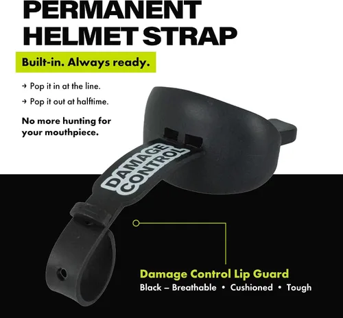 Miniatura 2 de DAMAGE CONTROL Protector bucal con correa permanente para casco, protector bucal juvenil para proteger labios y dientes, chupete sin ebullición
