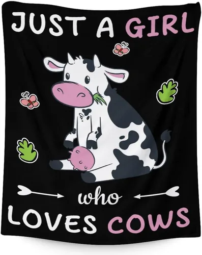 Miniatura 27 de Manta de vaca para niñas pequeñas, tamaño de regazo de 30 x 40 pulgadas, manta de felpa suave y peluda para regalo, manta negra linda para cama, sofá
