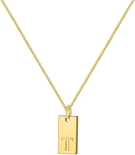 Hongyigoy Collares con inicial para mujer, chapado en oro de 14 quilates, delicado collar con nombre, collar personalizado de la A a la Z con dije