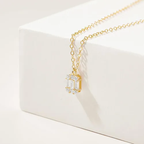 Miniatura 7 de KissYan Collares de diamantes para mujer, delicados, chapados en oro de 14 quilates, con circonita cúbica en capas, collar de cadena simple