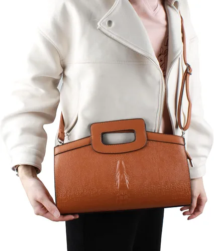 Miniatura 4 de ZLMBAGUS - Bolso de mano para mujer, diseño vintage con solapa y asa, de piel sintética, para llevar al hombro