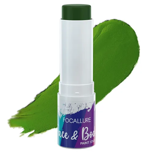 Miniatura 10 de FOCALLURE Barra de pintura facial y corporal, barra negra para deportes, kit de pintura facial profesional hipoalergénica, maquillaje