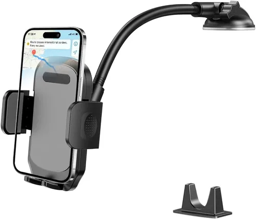 Miniatura 8 de Soporte para parabrisas de automóvil, rotación de 360°, con ventosa fuerte, soporte para teléfono móvil con cuello de cisne, soporte para teléfono