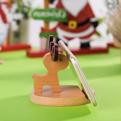 Miniatura 4 de Soporte de madera para teléfono celular, tableta, soporte de muelle, organizador de montaje en cuna, estación de carga, mesita de noche, escritorio