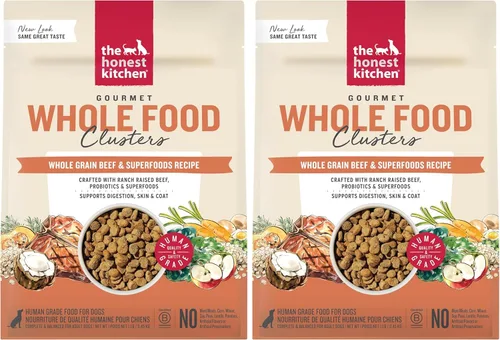 Miniatura 18 de The Honest Kitchen Alimento seco para perros en racimos de alimentos integrales de grado humano, carne de res y avena integrales, bolsa de 20 libras