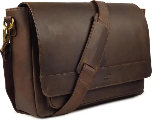 Miniatura 11 de LEATHER VILLAGE Bolso Mensajero de Cuero Vintage–Morral Hecho a Mano de 15.5" para Hombres y Mujeres– Bolso de Hombro para Oficina, Viajes y Uso
