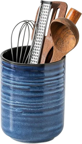 HASENSE Soporte grande para utensilios de cocina de 7.4 pulgadas para encimera, organizador de utensilios de cocina moderno de granja, juego de