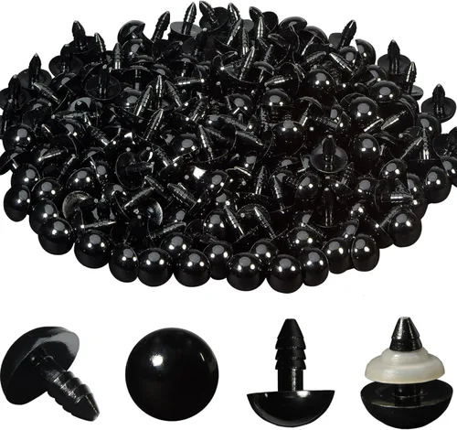 Miniatura 8 de Las 320 piezas incluyen 160 ojos de seguridad de plástico negro de 0.472 pulgadas (0.472 in), ojos de seguridad con 160 arandelas para Amigurumi