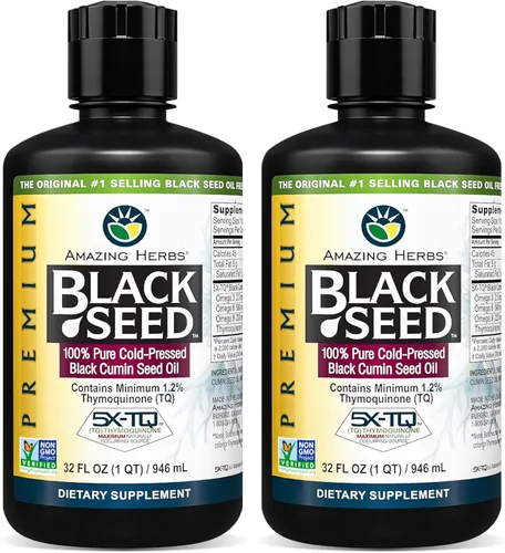 Miniatura 14 de Amazing Herbs Aceite de semilla negra de alta calidad, sin gluten, sin OMG, prensado en frío, Nigella sativa ayuda a la salud digestiva, apoyo
