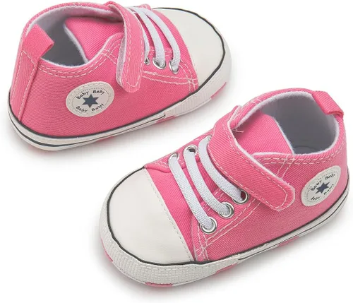 Miniatura 105 de KIDSUN zapatos deportivos altos hasta el tobillo para bebés, niños y niñas con suela antideslizante, suaves, para recién nacidos, zapatos
