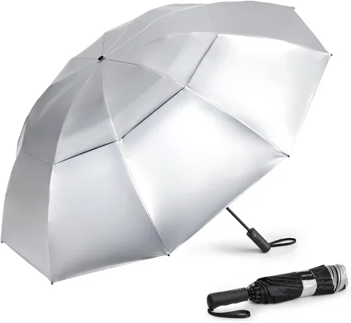 Miniatura 157 de G4Free Paraguas de golf grande de 42/46/54/62 pulgadas, paraguas compacto de viaje inverso, 10 varillas, resistente al viento para lluvia, doble