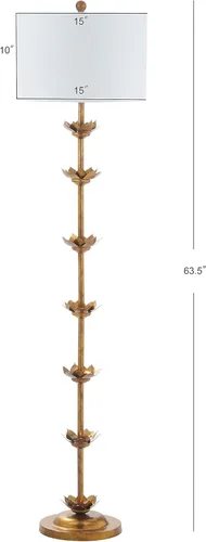 Miniatura 3 de Safavieh FLL4003A Lighting Collection Landen Leaf - Lámpara de pie de color dorado antiguo de 63.5 pulgadas, metal