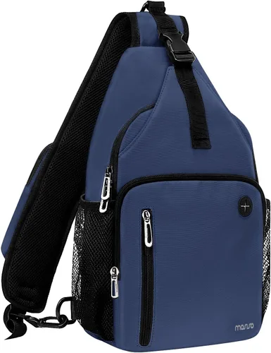 Miniatura 20 de MOSISO Mochila tipo bandolera, bolsa de hombro cruzada, bolsa de viaje para senderismo, bolsa de pecho con bolsillo frontal cuadrado y puerto