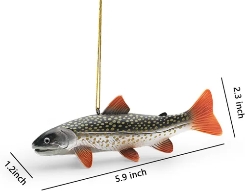 Miniatura 2 de Adorno de pesca 3D para árbol de Navidad, adornos de animales de peces de 6 pulgadas, adornos para el día del padre, decoración colgante