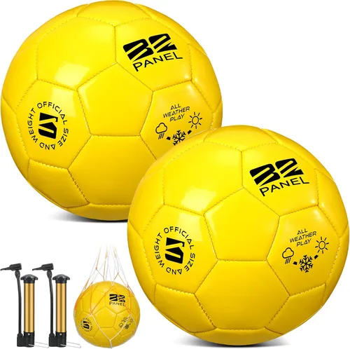 Miniatura 14 de Shappy 2 pelotas de fútbol a granel con bomba, bolsa de malla, tamaño oficial 3, 4, 5, pelota de fútbol colorida para interiores y exteriores