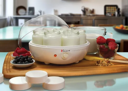 Miniatura 3 de Euro Cuisine YM80 Máquina eléctrica para hacer yogurt - Promueve la salud intestinal con yogur casero rico en probióticos - Incubadora de yogur