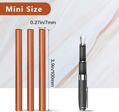 Miniatura 2 de Manarty Barra de pegamento termofusible roja ladrillo, 48 unidades de 0.27" de diámetro x 4" de largo, barras de pegamento termofusible mini de Rojo
