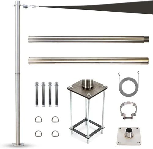 Miniatura 7 de ShadeMart Cable de alambre de acero inoxidable de 36 pies (12 pies x 3), juego de 3 piezas para instalación de toldo triangular (solo cables)