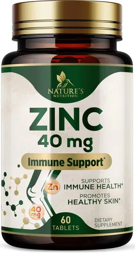 Suplementos de zinc – Apoyo del sistema inmunológico y antioxidante – Tabletas de zinc de alta potencia para adultos – Los mejores suplementos de