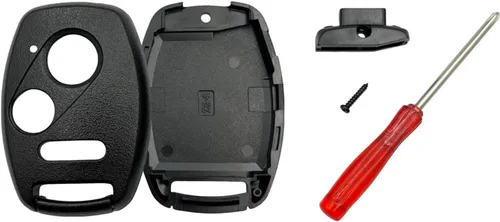 Carcasa de repuesto para llavero Honda Accord Crosstour Civic Odyssey Fit CR-V CR-Z, funda para llavero con destornillador (negro)