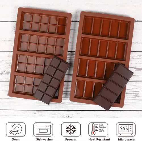Miniatura 5 de Webake Molde de barra de chocolate profundo para relleno, molde de silicona para chocolate para rellenar chocolate, caramelos, cera derretida