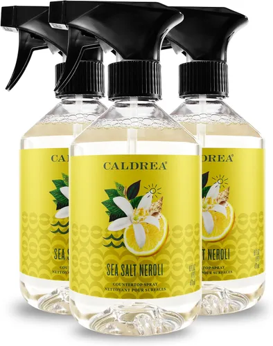 Miniatura 14 de Caldrea Limpiador en aerosol para encimeras multisuperficie, fabricado con extracto de proteína vegetal, aroma Neroli de sal marina, 16 onzas