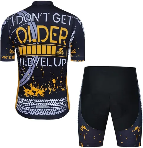 Miniatura 2 de Conjunto de camiseta de ciclismo para hombre, camisa de manga corta y pantalones cortos acolchados 3D, traje de ciclismo