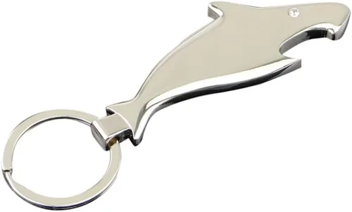 ARFUKA Llavero abrebotellas portátil de metal para cerveza, llavero con forma de tiburón, novedad para bebidas de soada, llavero para abrebotellas,