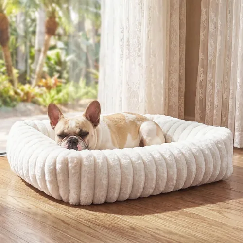 Miniatura 18 de Cama para perros pequeños y medianos, lavable y autocalentable, para gatos de interior, cama mullida de piel de conejo para mascotas para cachorros