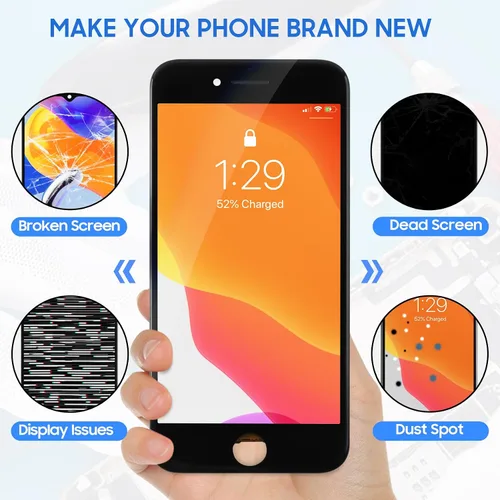 Miniatura 6 de Para iPhone SE 2022 Reemplazo de pantalla negra, para iPhone SE3 Generación Pantalla LCD Pantalla táctil Reemplazo de pantalla completa