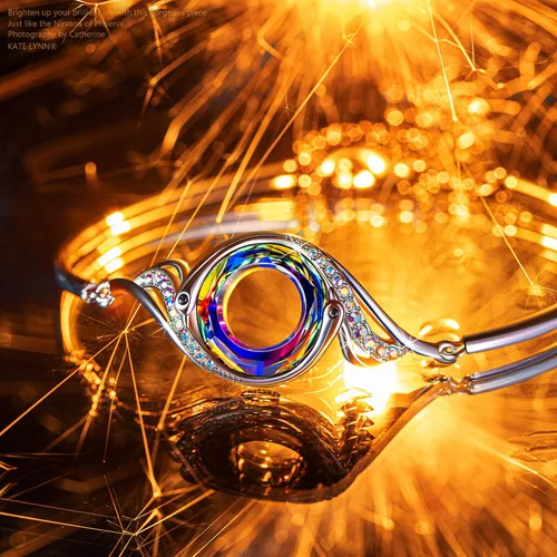 Miniatura 3 de Kate Lynn "Rise From the Ashes" Phoenix Bracelet Made with Crystals from Austria, Adjustable Bangle Bracelet for Women 7"+2", Packaged with Jewelry