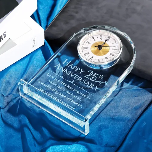 Miniatura 6 de YWHL Regalos de Reloj del 25º Aniversario de Boda para Pareja, Regalos de Recuerdo del 25º Aniversario para Esposo/Esposa, Decoración de Reloj