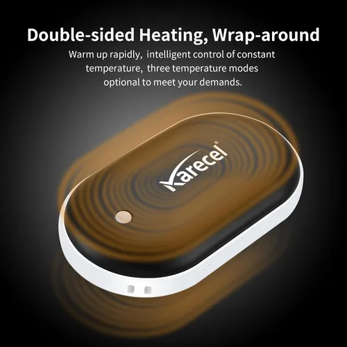 Miniatura 2 de Karecel - Calentador de manos recargable, calentador de manos eléctrico de 5200 mAh de doble cara con calentamiento instantáneo, banco de energía