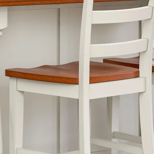 Miniatura 5 de Homestyles Monarch Taburete de bar de madera blanca antigua