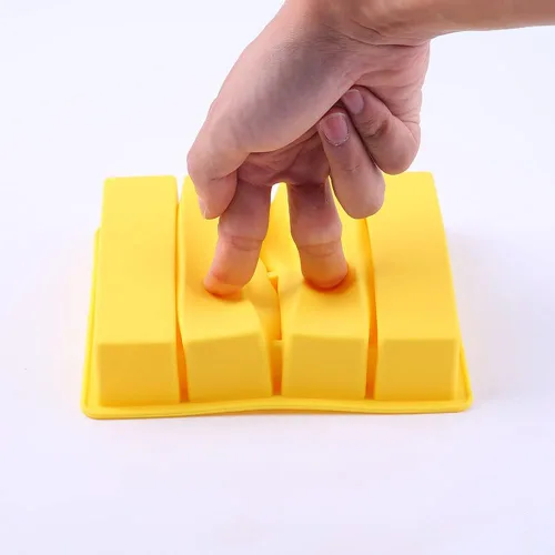 Miniatura 4 de Hedume Juego de 4 bandejas de silicona para moldes de mantequilla, bandejas de silicona para cubitos de hielo, bandeja de molde para cubitos