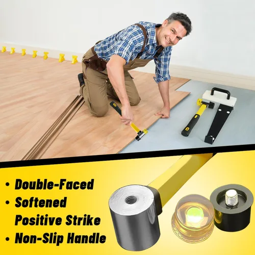 Miniatura 7 de Herramientas para pisos laminados, kit de instalación NAACOO LVP, herramientas profesionales para pisos de vinilo - bloque de golpeo con mango
