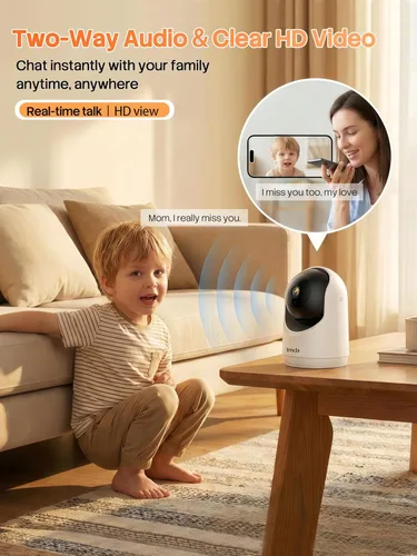 Miniatura 6 de Tenda Cámara de seguridad interior 2K para monitor de bebé, WiFi 6 para mascotas/perros, para seguridad del hogar, panorámica/inclinación de 360°