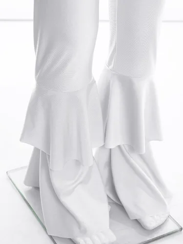 Miniatura 6 de Loyan Leotardo de gimnasia con lentejuelas metálicas brillantes para niñas y niñas, con parte inferior de campana y cuerpo completo, traje de ballet